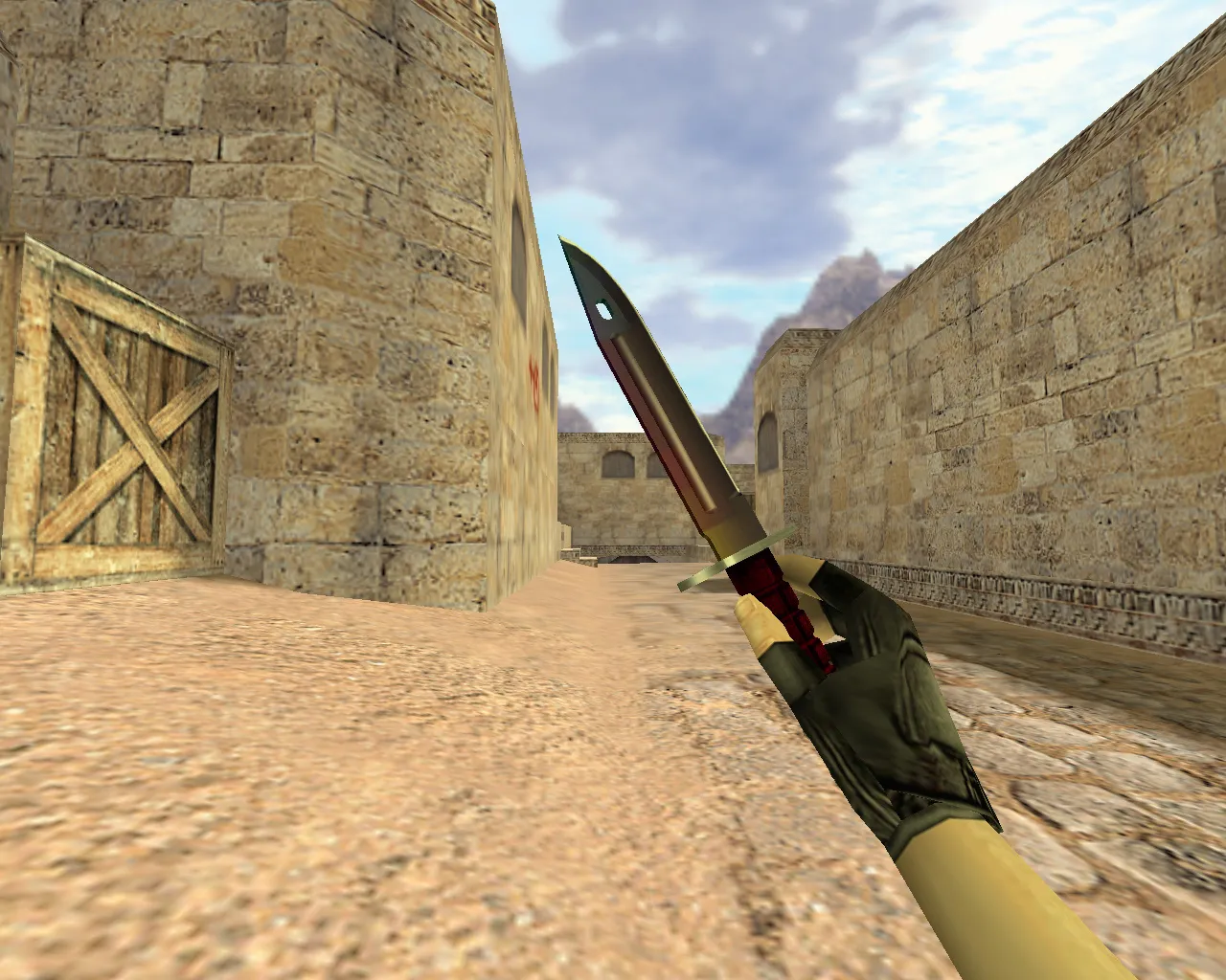 Скриншот Модель «Штык-нож Радуга» v_knife p_knife w_knife для CS 1.6: звуки, анимация осмотра, качество текстур