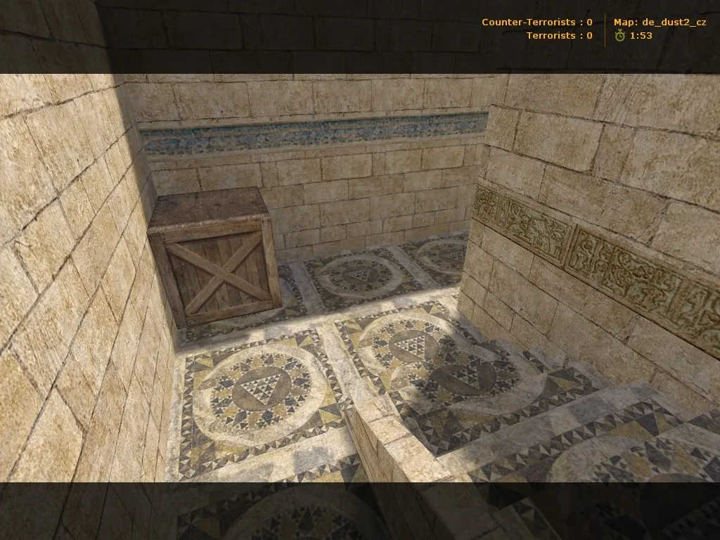 Скриншот  de_dust2_cz карта для CS 1.6: точки, раскидка, баланс сторон и настройки ботов