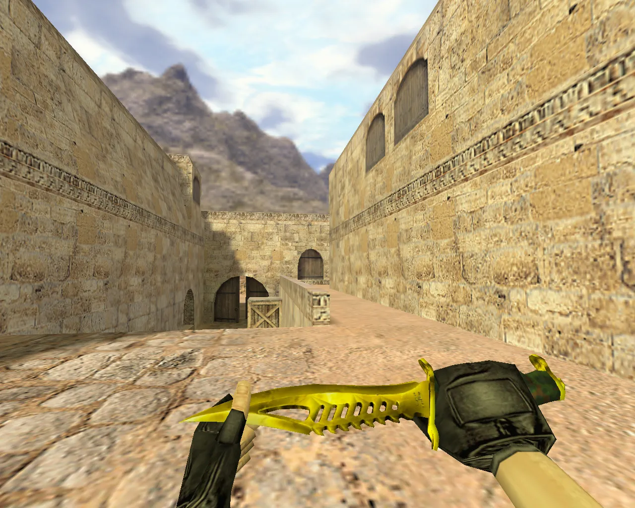 Скриншот Модель «Нож Наутилус Золотой» v_ и p_ для CS 1.6: звуки, анимация осмотра, текстуры