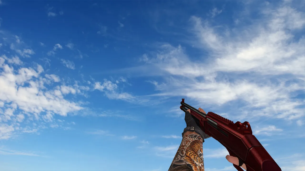 Скриншот  Пак моделей оружия «Red Weapons With Tattoo» для CS 1.6: v_, p_, w_ модели, звуки и анимация осмотра