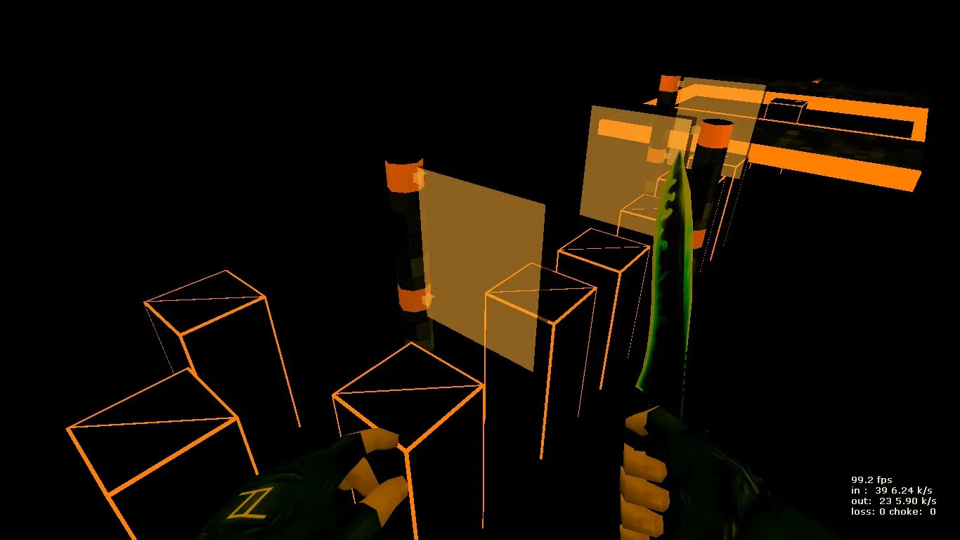 Скриншот  deathrun_orange для CS 1.6 — карта с трассой ловушек, баланс сторон и настройки ботов