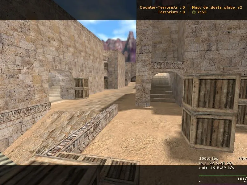 Скриншот  de_dusty_place_v2 для CS 1.6: тактика за Т и КТ, точки, .nav, оптимизация wpoly/epoly