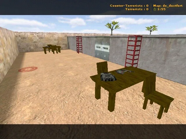 Скриншот  Карта de_dustfort для CS 1.6: точки, тактика Т/КТ, .nav, оптимизация wpoly/epoly и настройка под сервер