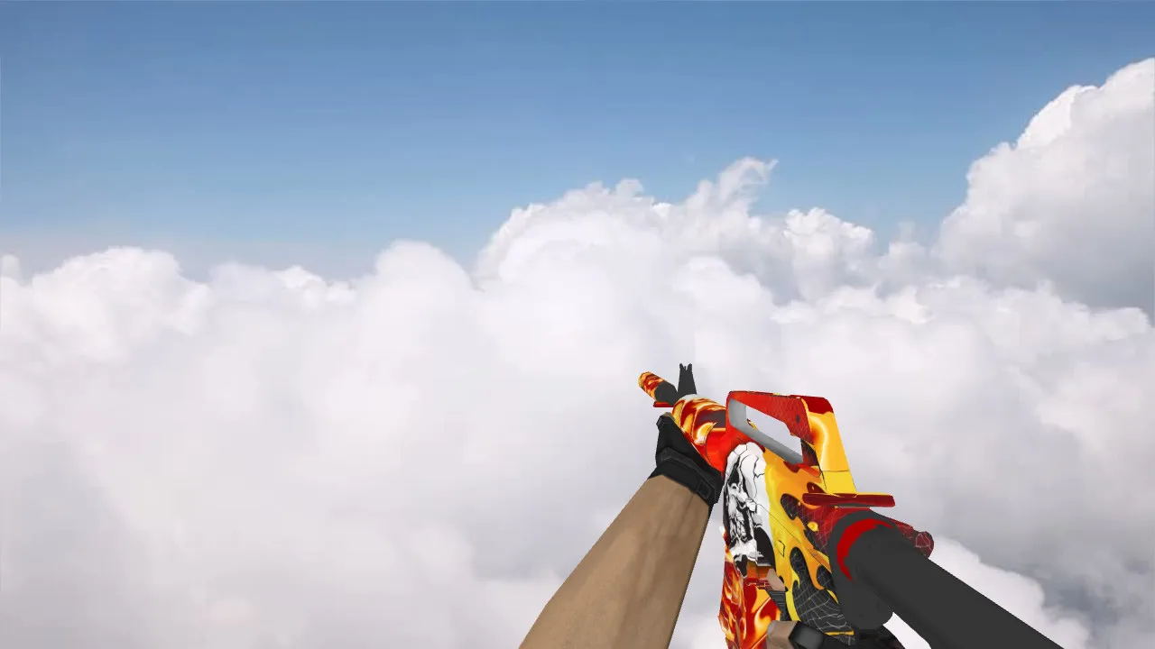 Скриншот Модель v_m4a1, p_m4a1, w_m4a1 «M4A1 Hot Custard» для CS 1.6 — звуки, анимация осмотра, качество текстур