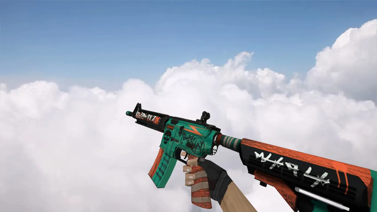 Скриншот Модель «M4A4 Rekt» v_m4a1 w_m4a1 p_m4a4 для CS 1.6: звук, анимация осмотра, качество текстур