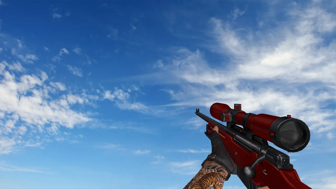 Скриншот Пак моделей оружия «Red Weapons With Tattoo» для CS 1.6: v_, p_, w_ модели, звуки и анимация осмотра