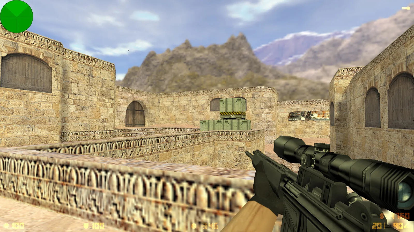 Скриншот  CS 1.6 2017 года: сборка с 30 HD-моделями оружия, темным меню, оптимальным конфигом и звуками