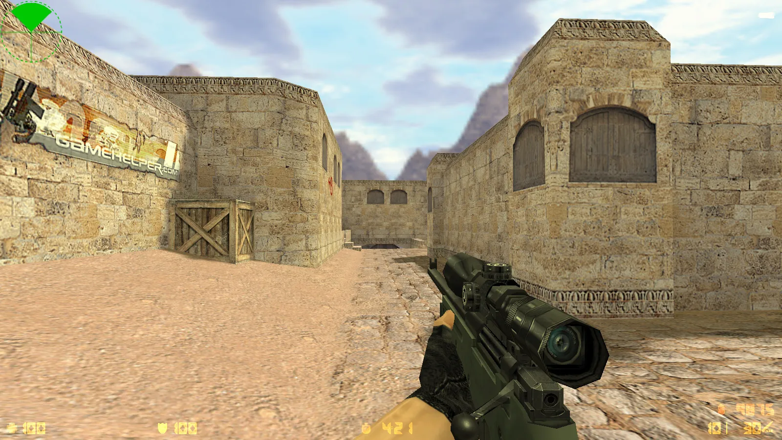 Скриншот  CS 1.6 2018 года: сборка с HD оружием, темой меню, воротами de_dust2 и оптимизированным конфигом