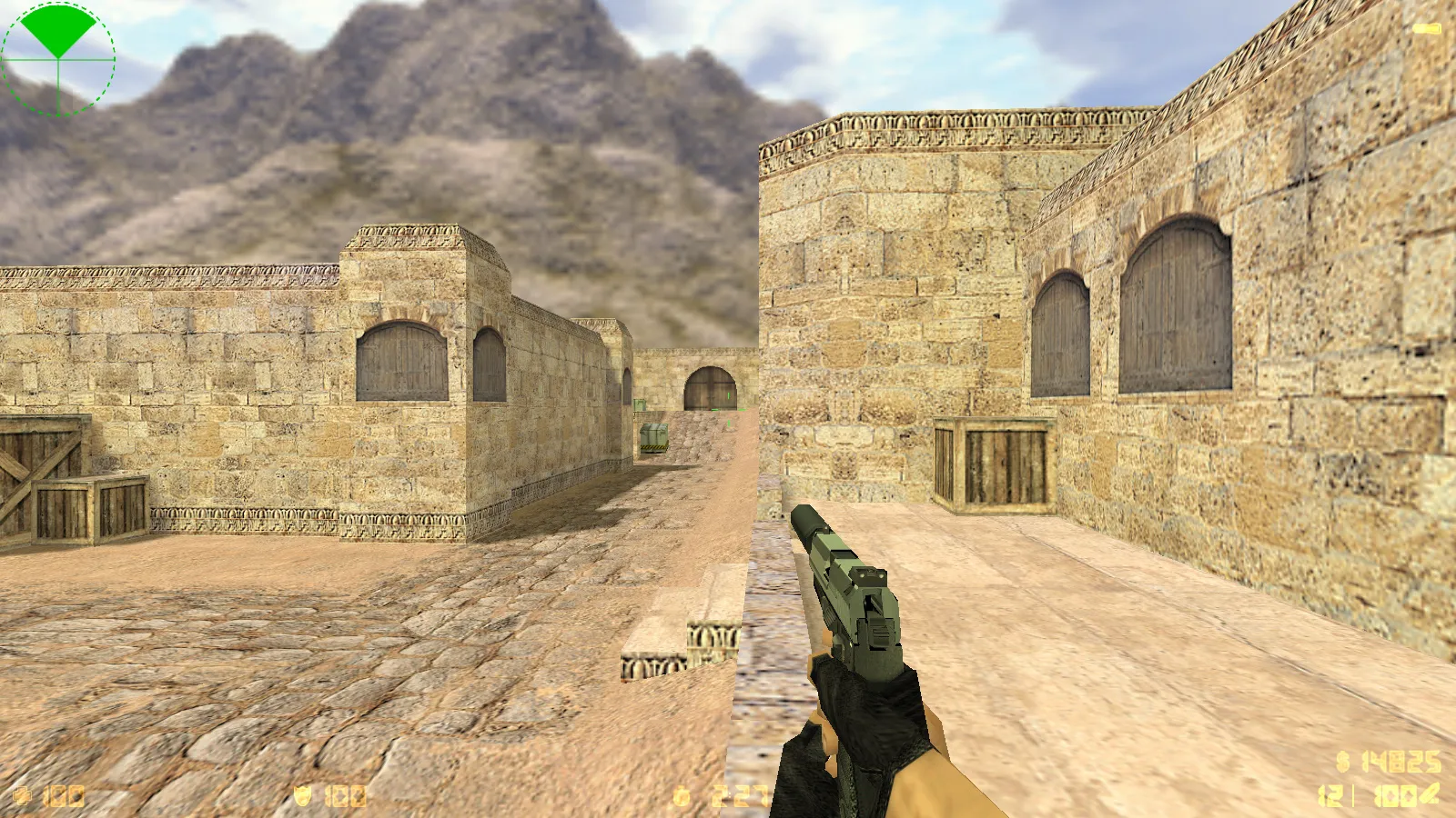 Скриншот  CS 1.6 2018 года: сборка с HD оружием, темой меню, воротами de_dust2 и оптимизированным конфигом