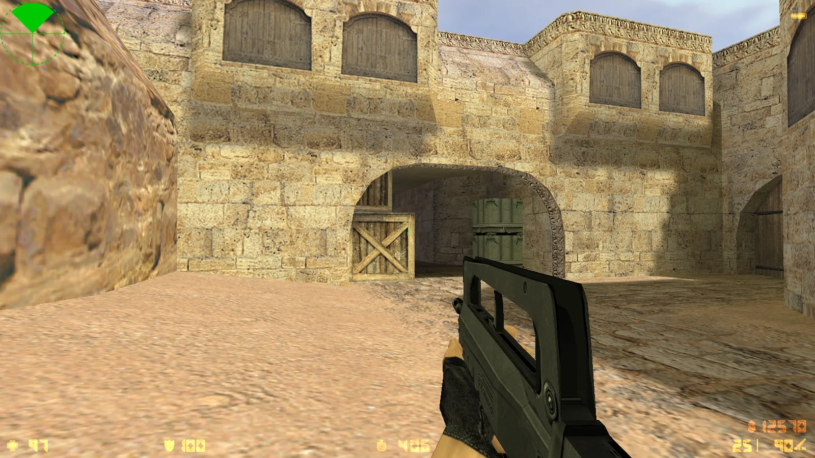 Скриншот  CS 1.6 2018 года: сборка с HD оружием, темой меню, воротами de_dust2 и оптимизированным конфигом