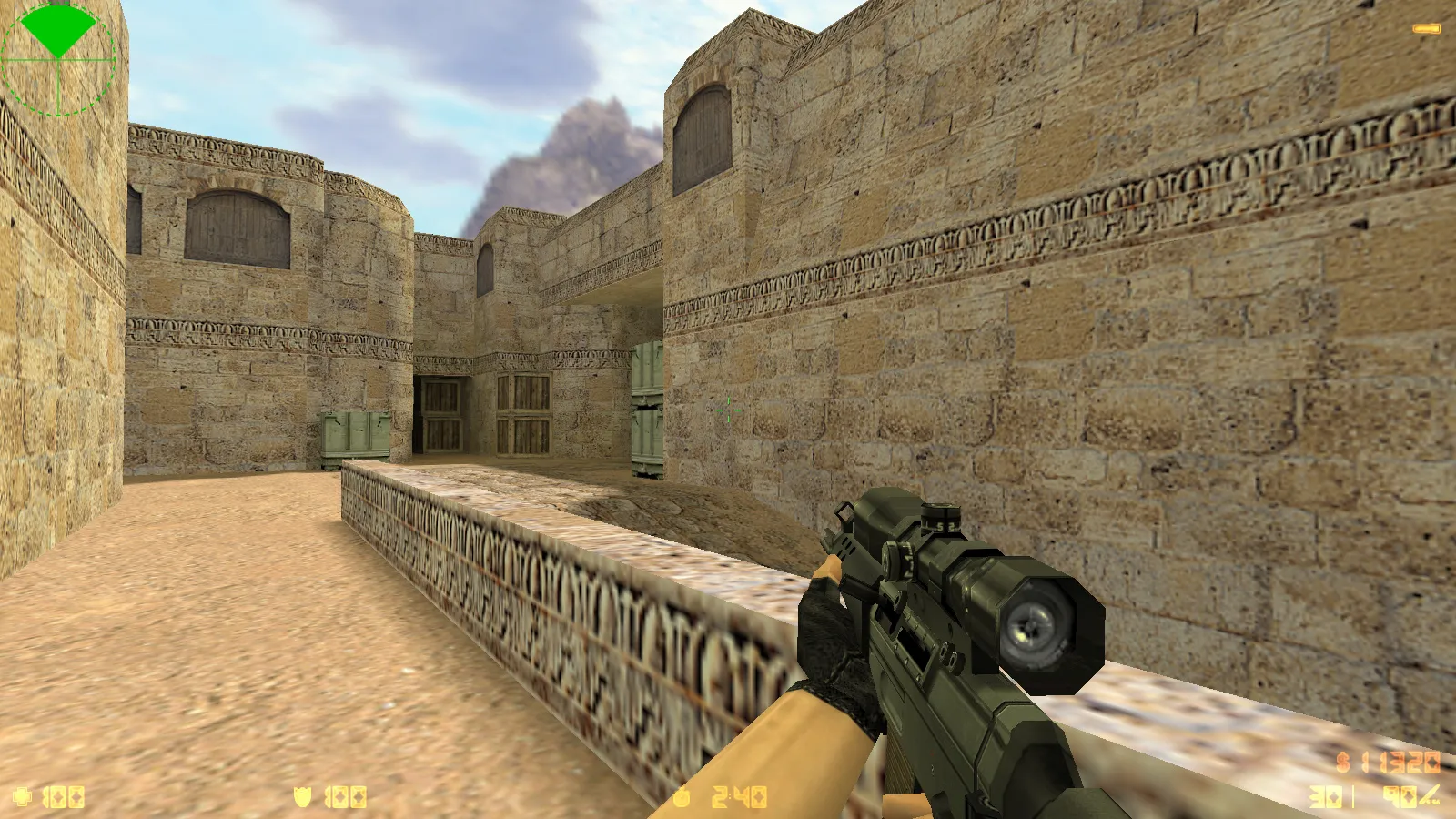 Скриншот  CS 1.6 2018 года: сборка с HD оружием, темой меню, воротами de_dust2 и оптимизированным конфигом