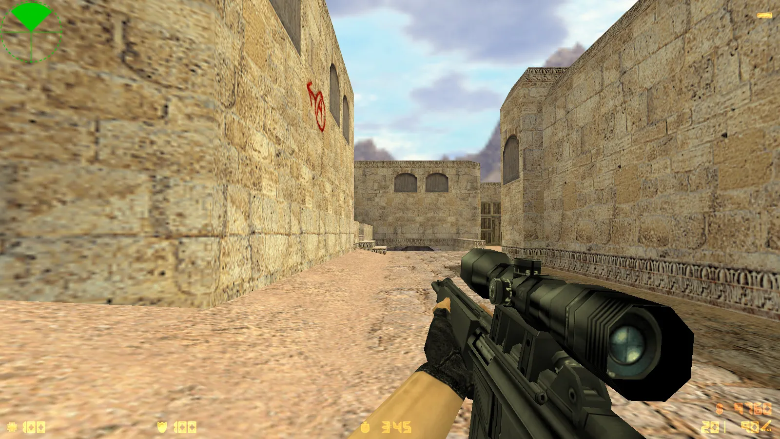 Скриншот  CS 1.6 2018 года: сборка с HD оружием, темой меню, воротами de_dust2 и оптимизированным конфигом