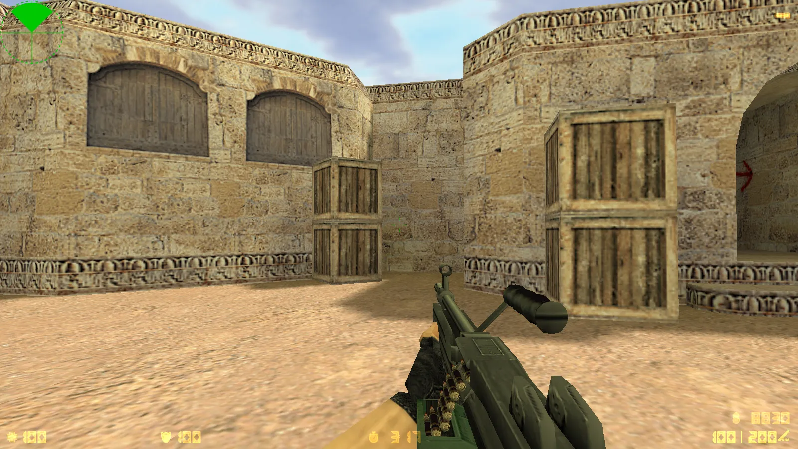 Скриншот  CS 1.6 2018 года: сборка с HD оружием, темой меню, воротами de_dust2 и оптимизированным конфигом