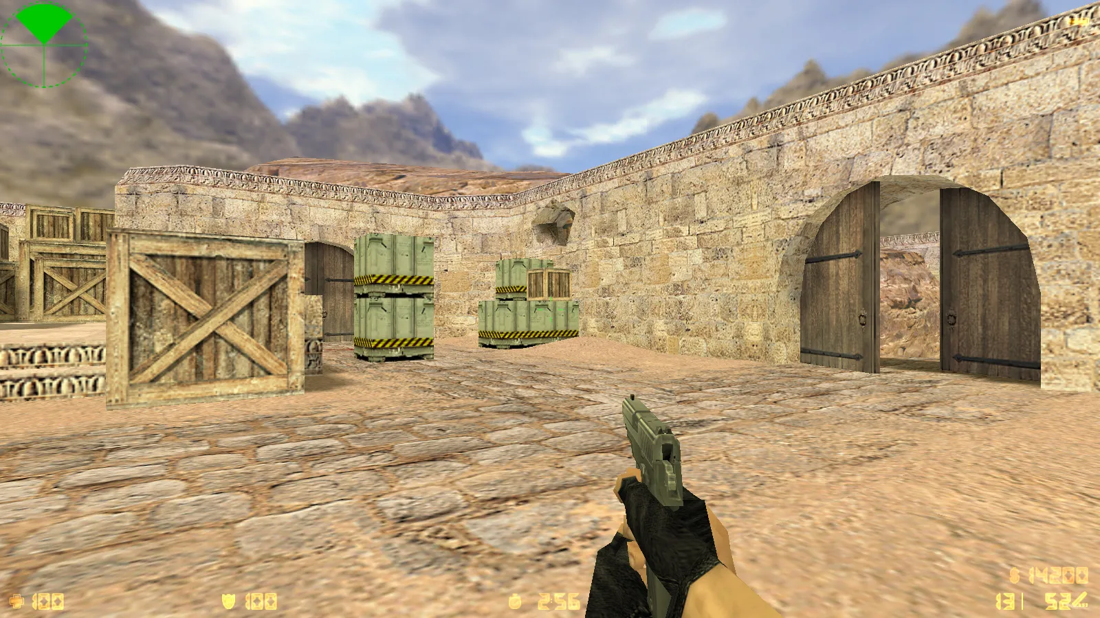 Скриншот  CS 1.6 2018 года: сборка с HD оружием, темой меню, воротами de_dust2 и оптимизированным конфигом