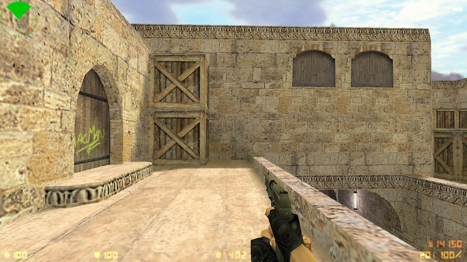 Скриншот  CS 1.6 2018 года: сборка с HD оружием, темой меню, воротами de_dust2 и оптимизированным конфигом