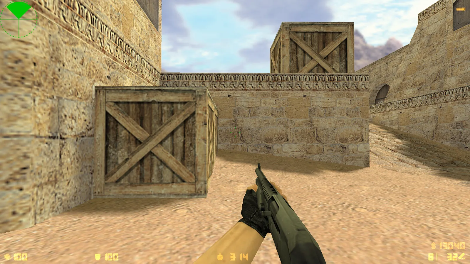 Скриншот  CS 1.6 2018 года: сборка с HD оружием, темой меню, воротами de_dust2 и оптимизированным конфигом