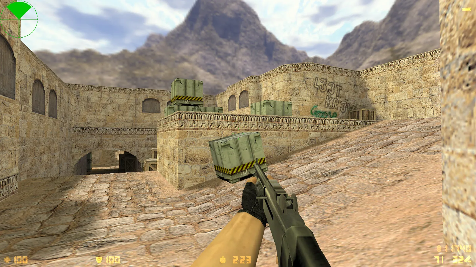 Скриншот  CS 1.6 2018 года: сборка с HD оружием, темой меню, воротами de_dust2 и оптимизированным конфигом