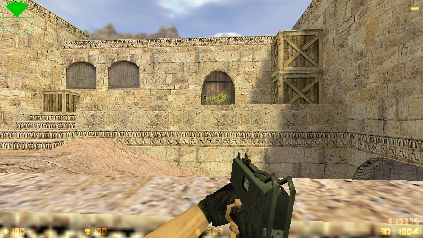 Скриншот  CS 1.6 2018 года: сборка с HD оружием, темой меню, воротами de_dust2 и оптимизированным конфигом