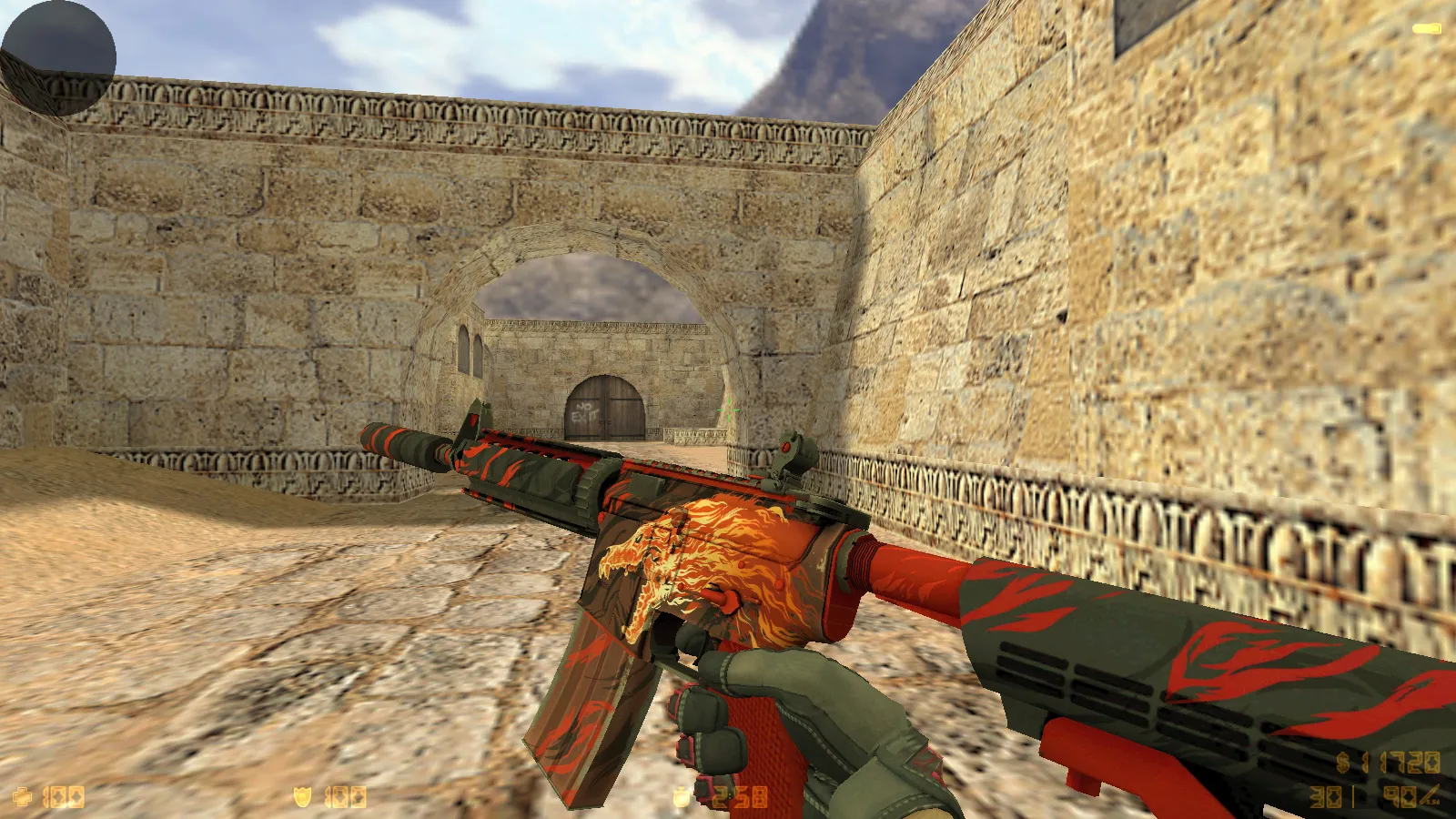 Скриншот CS 1.6 2021 года: сборка с 9 правками, 29 скинами оружия, темным меню, Howl-фоном и оптимизированным конфигом