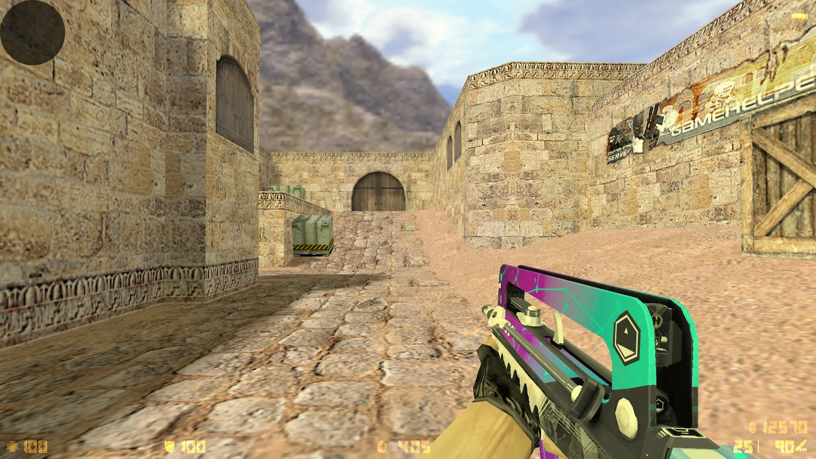 Скриншот  CS 1.6 2021 года: сборка с 9 правками, 29 скинами оружия, темным меню, Howl-фоном и оптимизированным конфигом