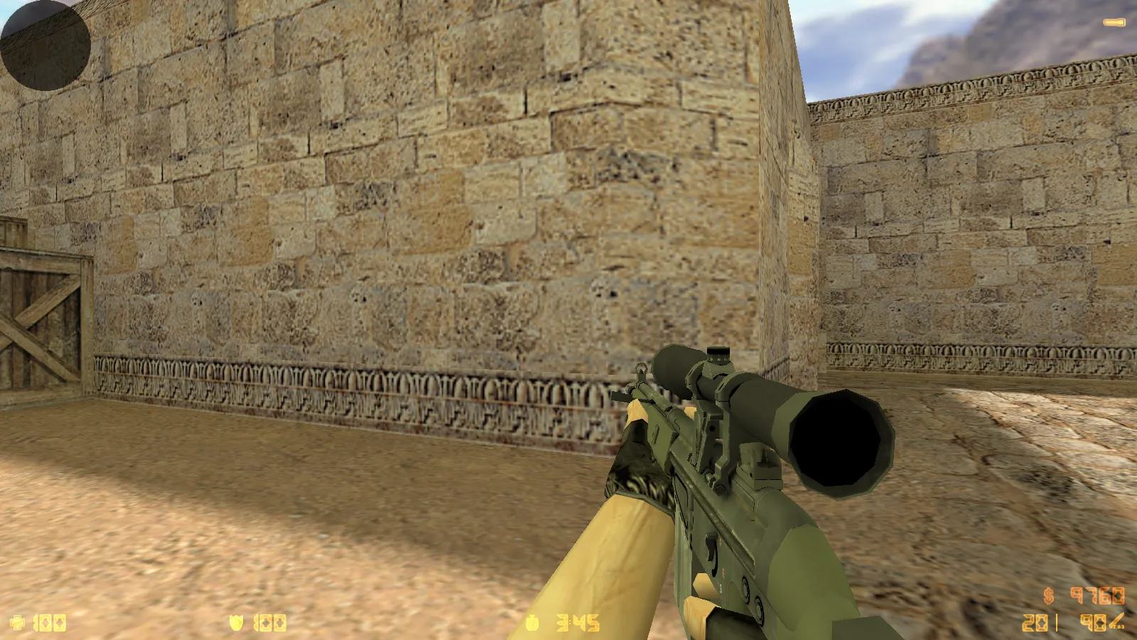 Скриншот  CS 1.6 2021 года: сборка с 9 правками, 29 скинами оружия, темным меню, Howl-фоном и оптимизированным конфигом