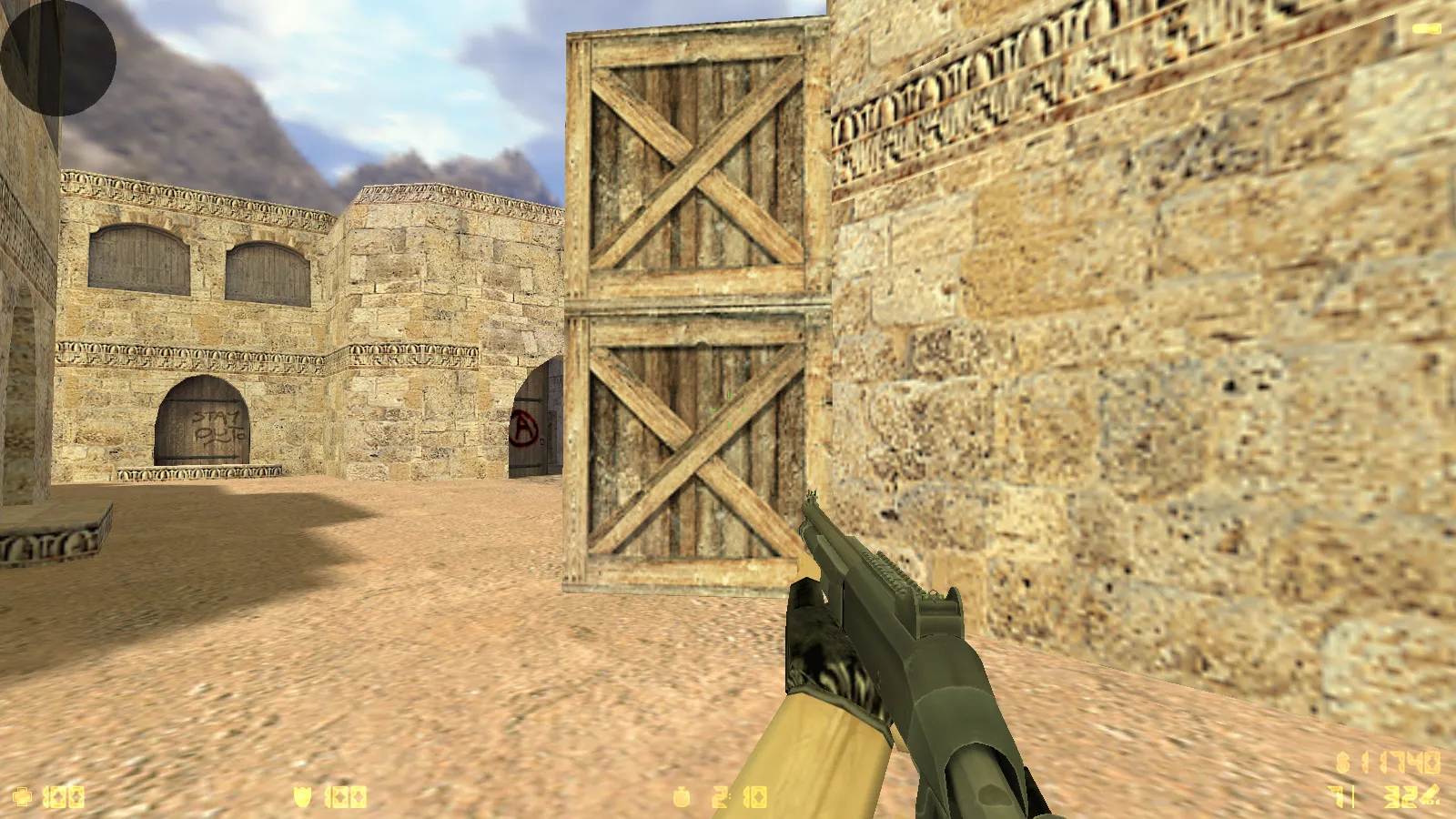 Скриншот  CS 1.6 2021 года: сборка с 9 правками, 29 скинами оружия, темным меню, Howl-фоном и оптимизированным конфигом