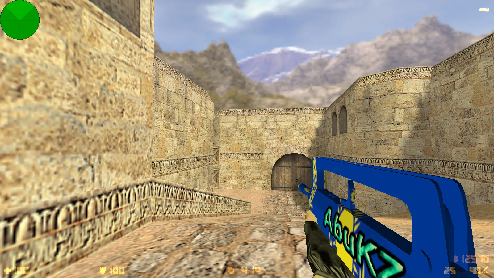 Скриншот  CS 1.6 от Абу Казахстан: сборка с флагом Казахстана, 6 дополнениями, Dust2 фон, музыка в меню и оптимизированный конфиг