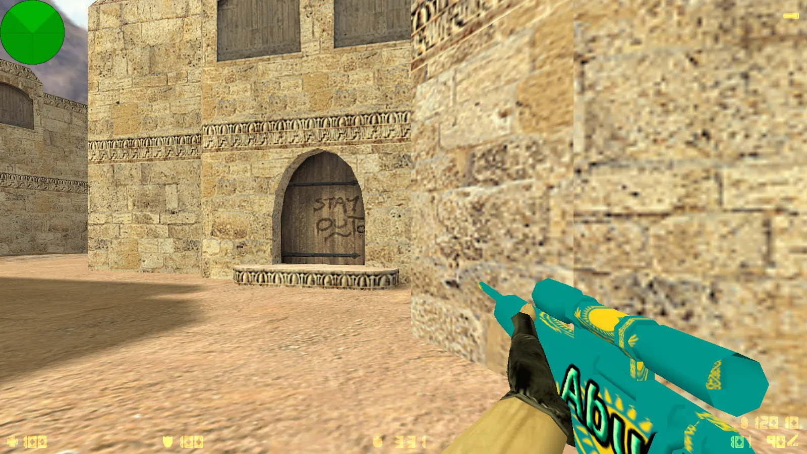 Скриншот  CS 1.6 от Абу Казахстан: сборка с флагом Казахстана, 6 дополнениями, Dust2 фон, музыка в меню и оптимизированный конфиг