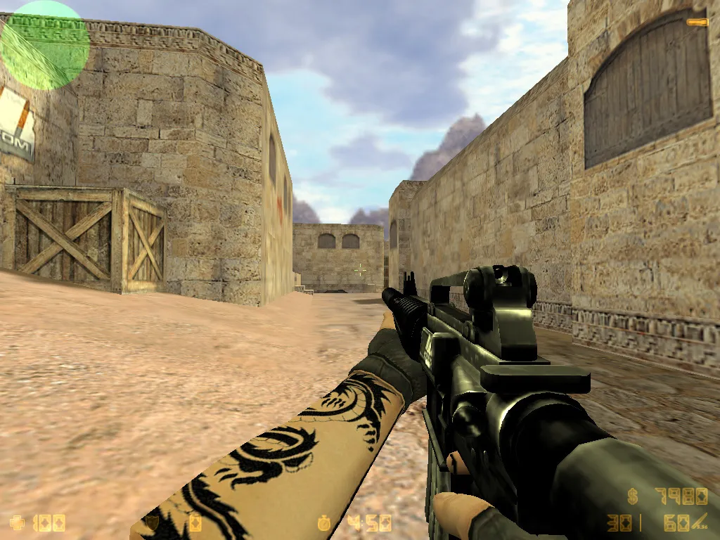 Скриншот  CS 1.6 adidas сборка: 27 черных скинов, спецназ и террористы в костюмах, темная тема меню и оптимизированный конфиг