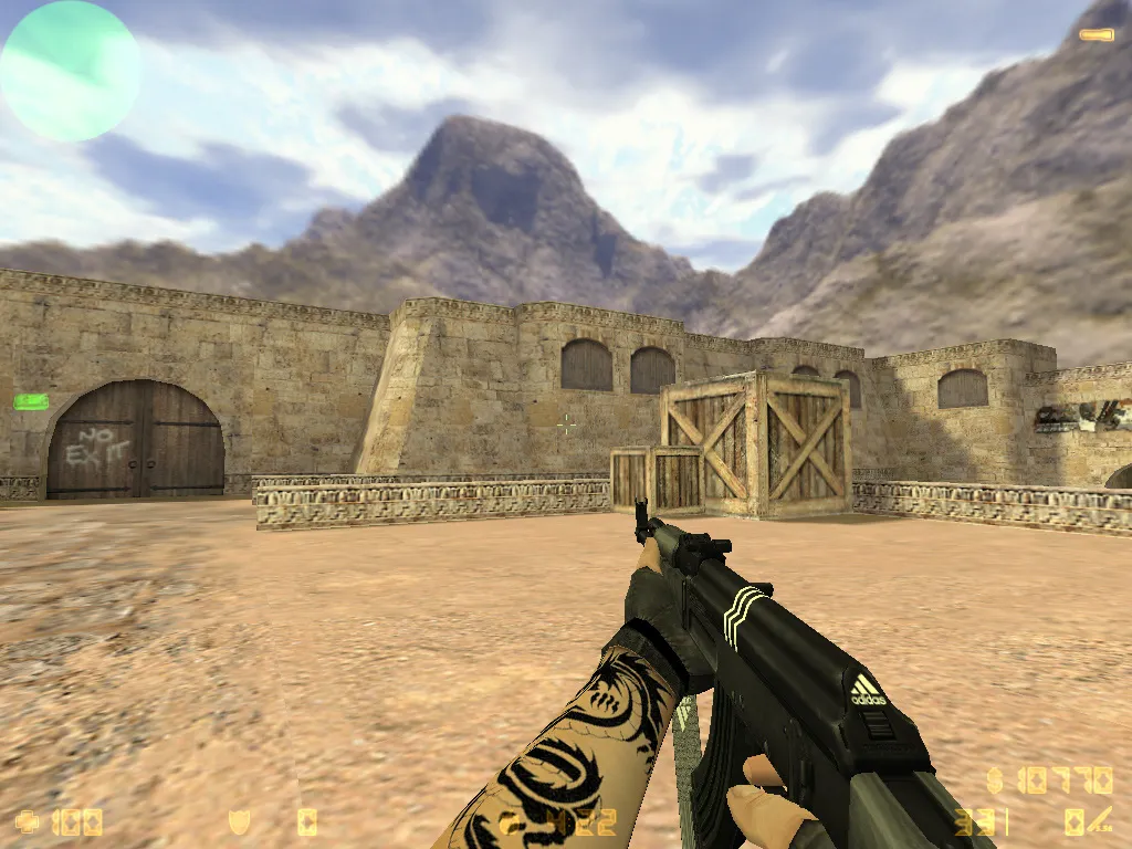 Скриншот  CS 1.6 adidas сборка: 27 черных скинов, спецназ и террористы в костюмах, темная тема меню и оптимизированный конфиг