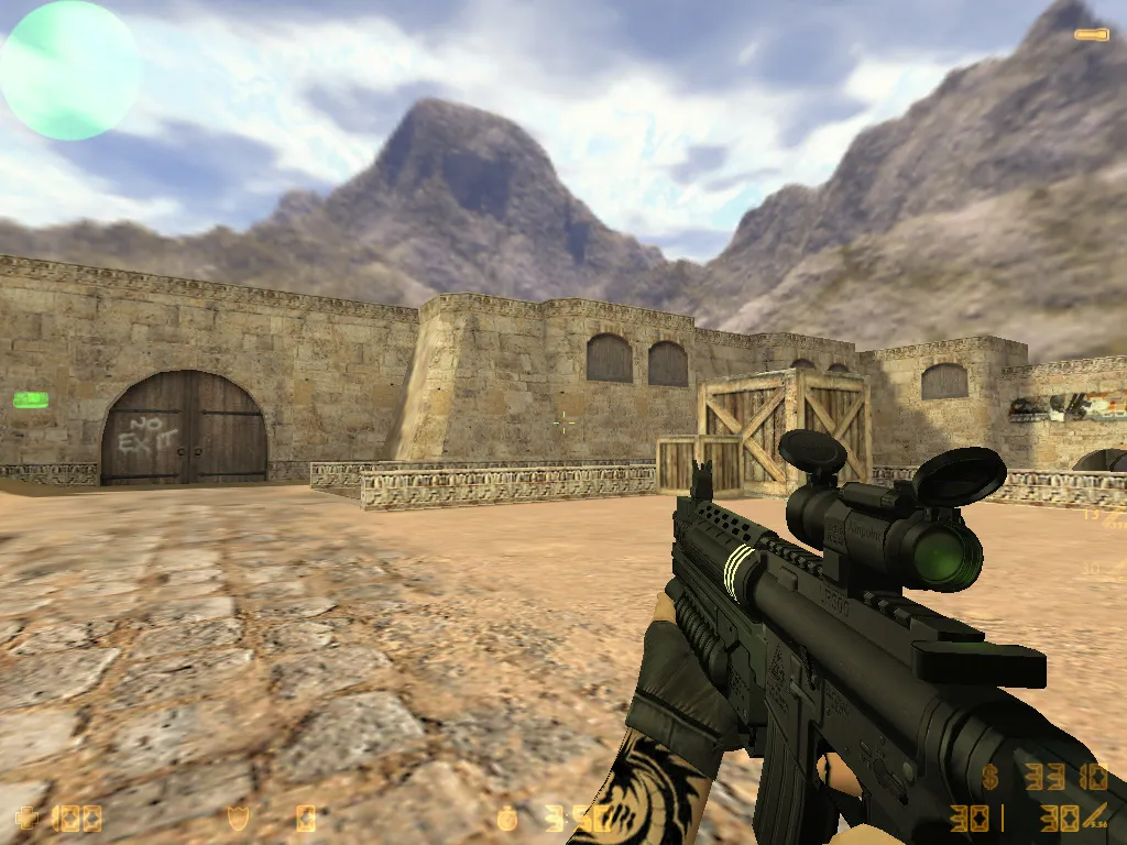 Скриншот  CS 1.6 adidas сборка: 27 черных скинов, спецназ и террористы в костюмах, темная тема меню и оптимизированный конфиг