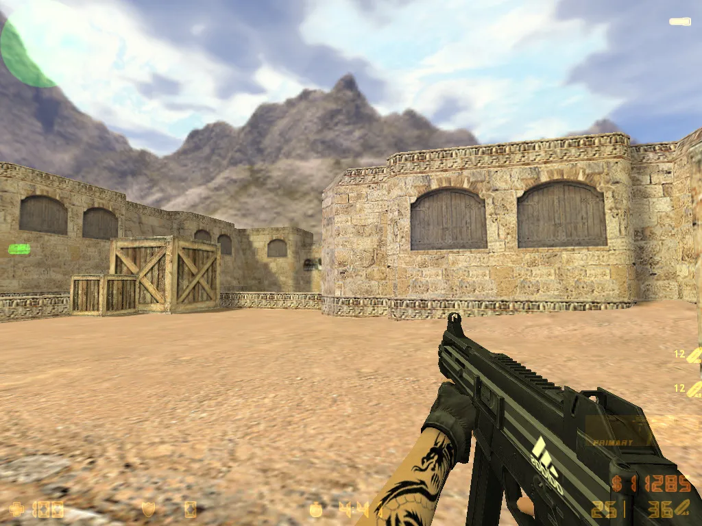 Скриншот  CS 1.6 adidas сборка: 27 черных скинов, спецназ и террористы в костюмах, темная тема меню и оптимизированный конфиг