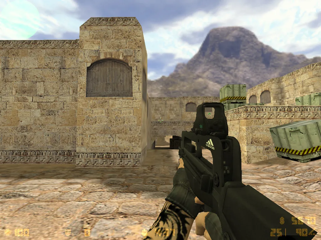 Скриншот  CS 1.6 adidas сборка: 27 черных скинов, спецназ и террористы в костюмах, темная тема меню и оптимизированный конфиг