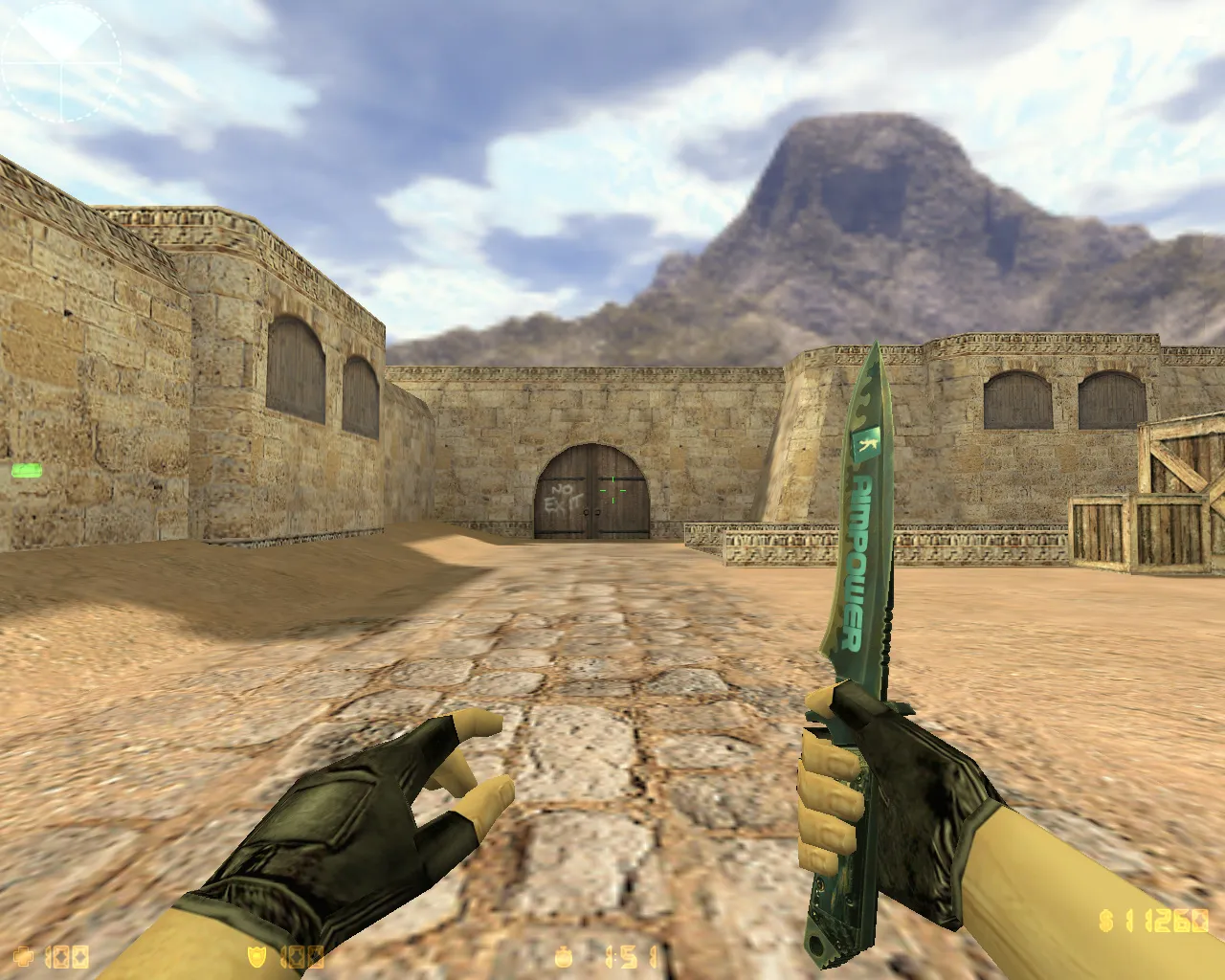 Скриншот CS 1.6 от AIMPOWER: блогерская сборка с 7 правками, скинами, красно-синими моделями, черным меню и оптимизированным конфигом