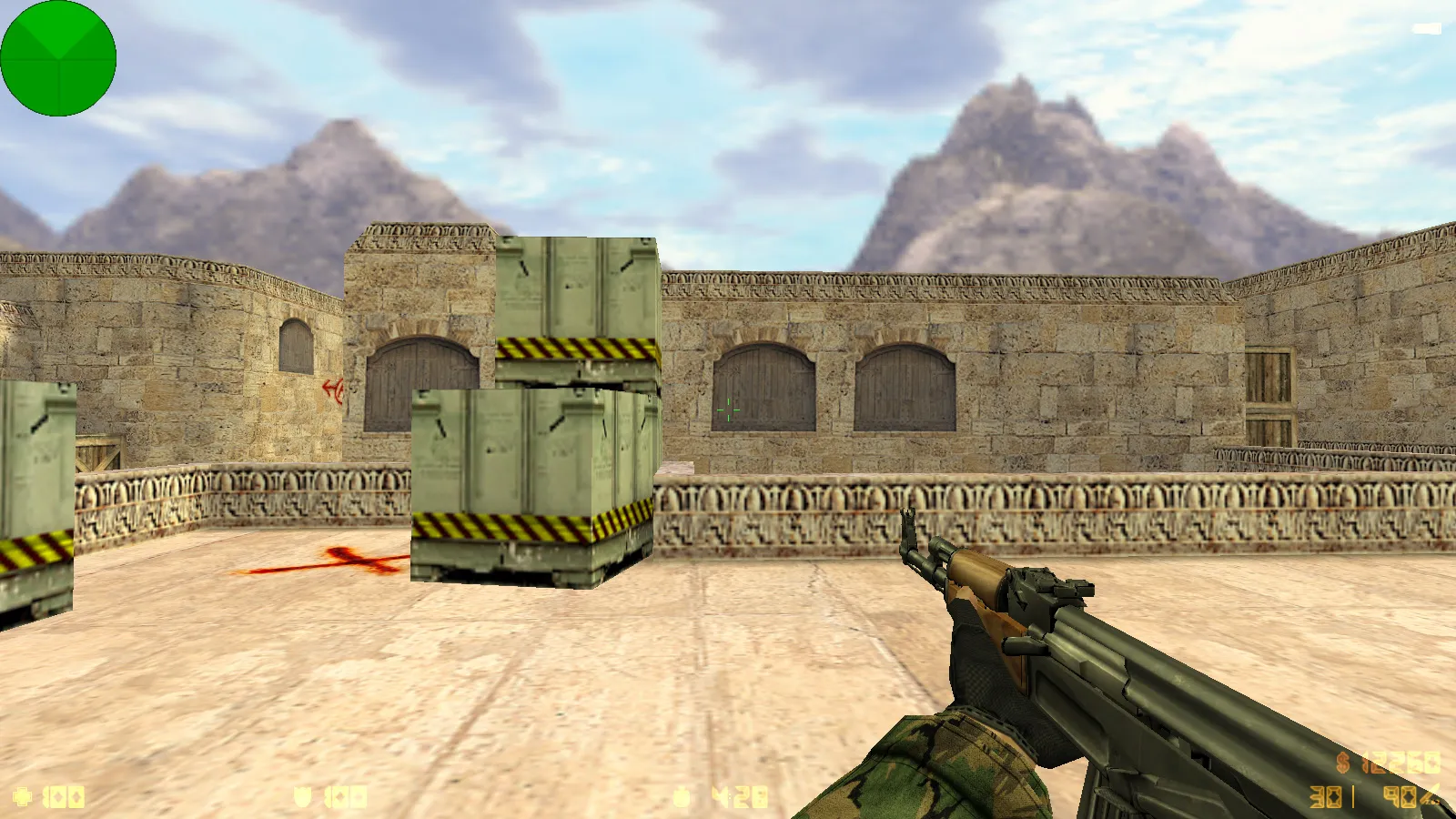 Скриншот CS 1.6 Альфа Антитеррор: 8 допов, 29 скинов с камуфляжем, темное меню, звуки и оптимизированный конфиг