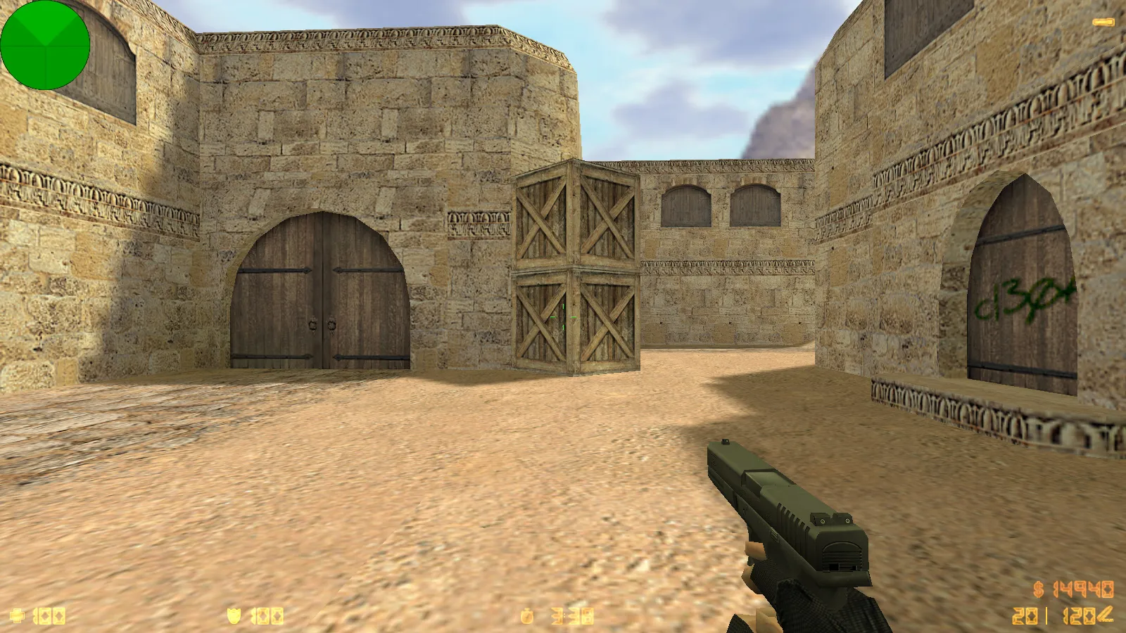 Скриншот  CS 1.6 Альфа Антитеррор: 8 допов, 29 скинов с камуфляжем, темное меню, звуки и оптимизированный конфиг