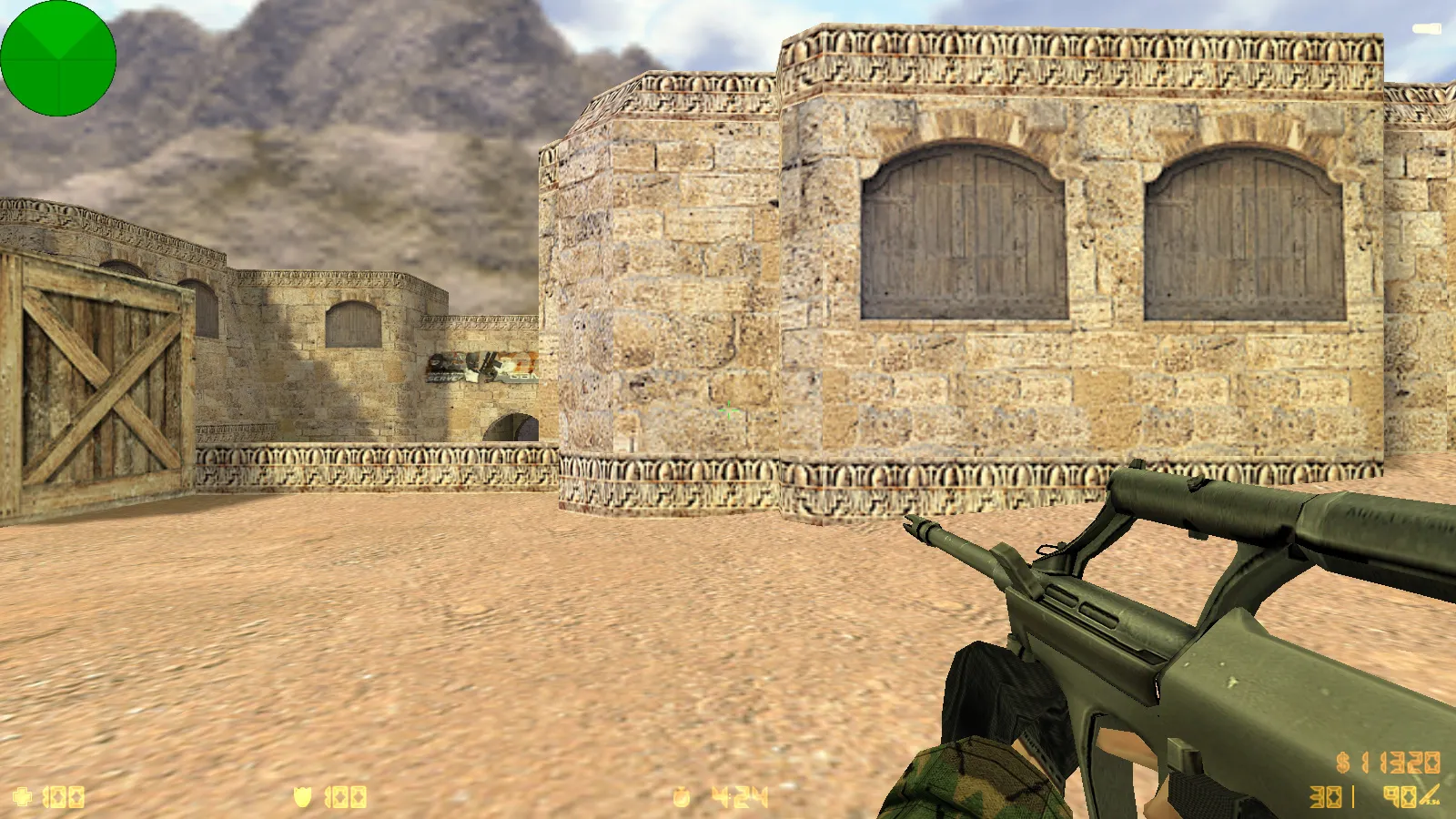 Скриншот  CS 1.6 Альфа Антитеррор: 8 допов, 29 скинов с камуфляжем, темное меню, звуки и оптимизированный конфиг