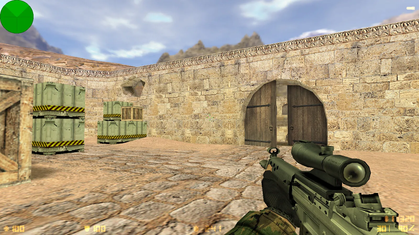 Скриншот  CS 1.6 Альфа Антитеррор: 8 допов, 29 скинов с камуфляжем, темное меню, звуки и оптимизированный конфиг