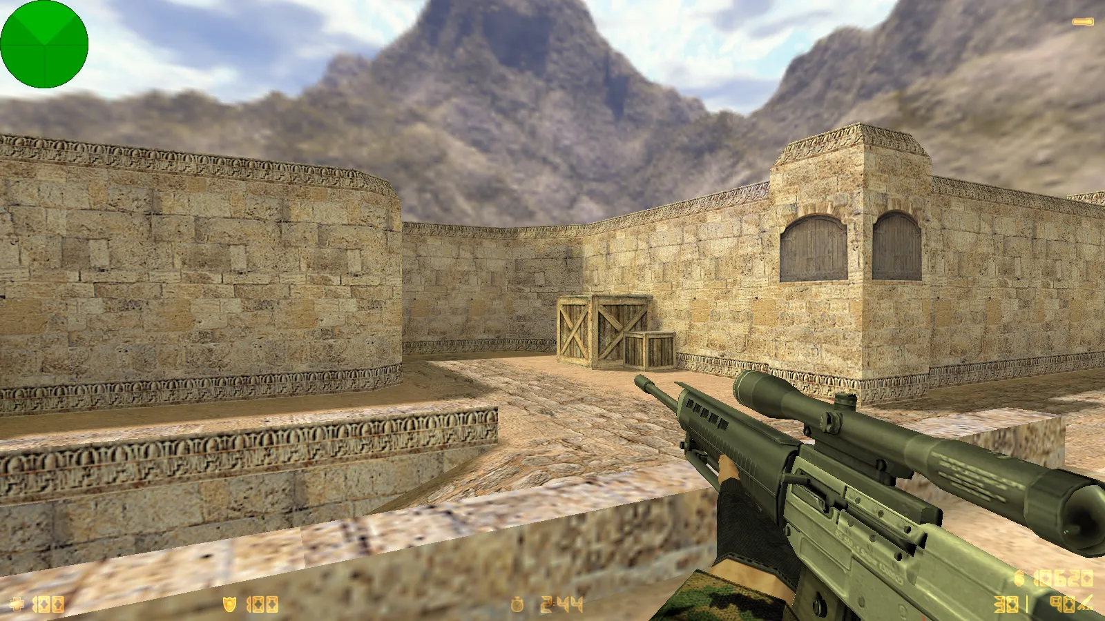 Скриншот  CS 1.6 Альфа Антитеррор: 8 допов, 29 скинов с камуфляжем, темное меню, звуки и оптимизированный конфиг