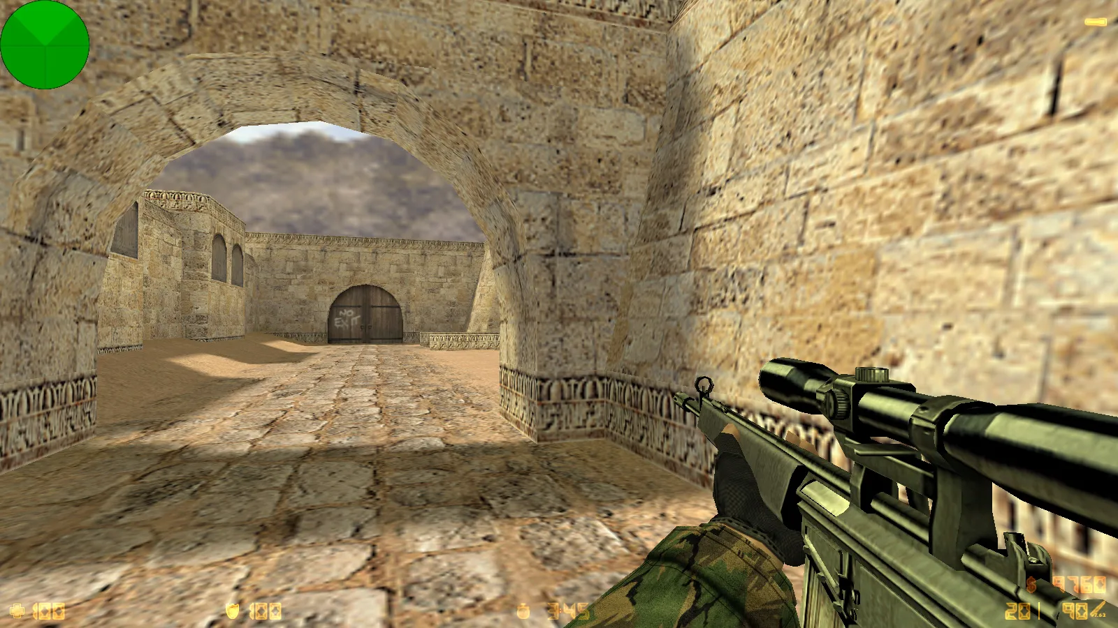 Скриншот  CS 1.6 Альфа Антитеррор: 8 допов, 29 скинов с камуфляжем, темное меню, звуки и оптимизированный конфиг