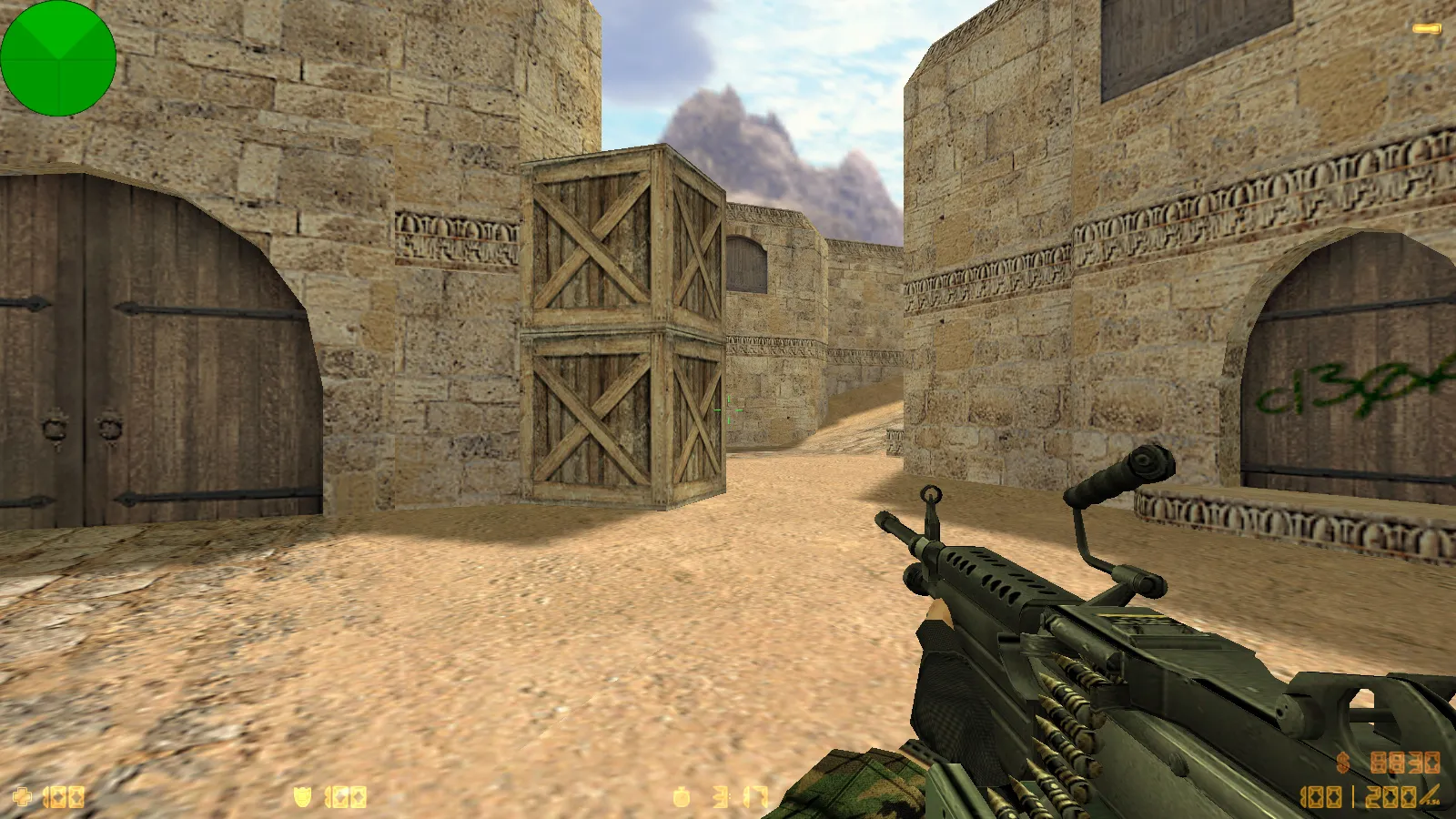 Скриншот  CS 1.6 Альфа Антитеррор: 8 допов, 29 скинов с камуфляжем, темное меню, звуки и оптимизированный конфиг