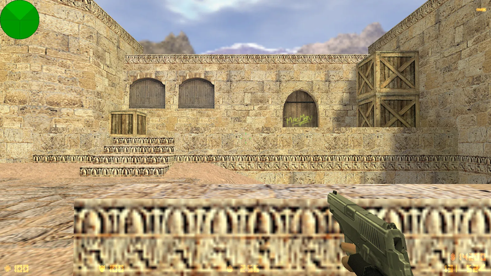 Скриншот  CS 1.6 Альфа Антитеррор: 8 допов, 29 скинов с камуфляжем, темное меню, звуки и оптимизированный конфиг