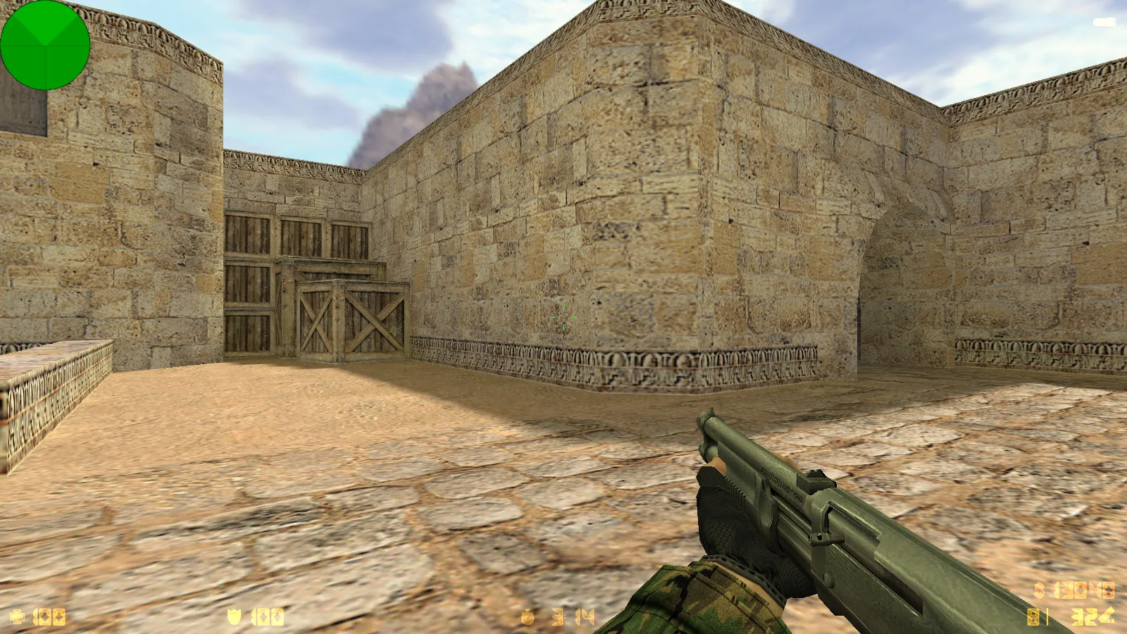 Скриншот  CS 1.6 Альфа Антитеррор: 8 допов, 29 скинов с камуфляжем, темное меню, звуки и оптимизированный конфиг