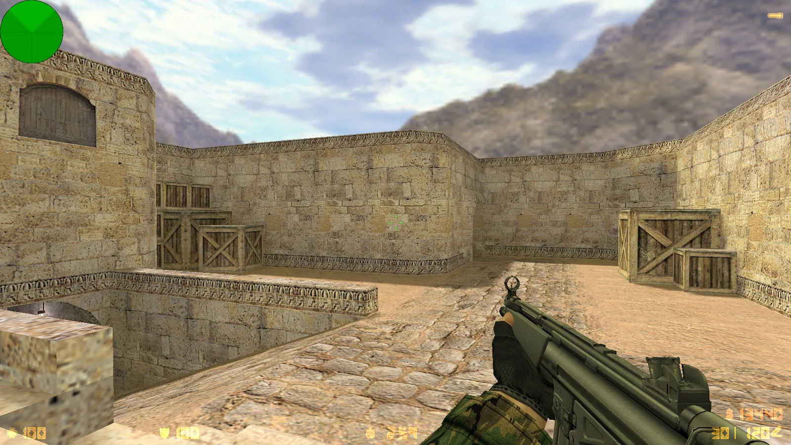 Скриншот  CS 1.6 Альфа Антитеррор: 8 допов, 29 скинов с камуфляжем, темное меню, звуки и оптимизированный конфиг