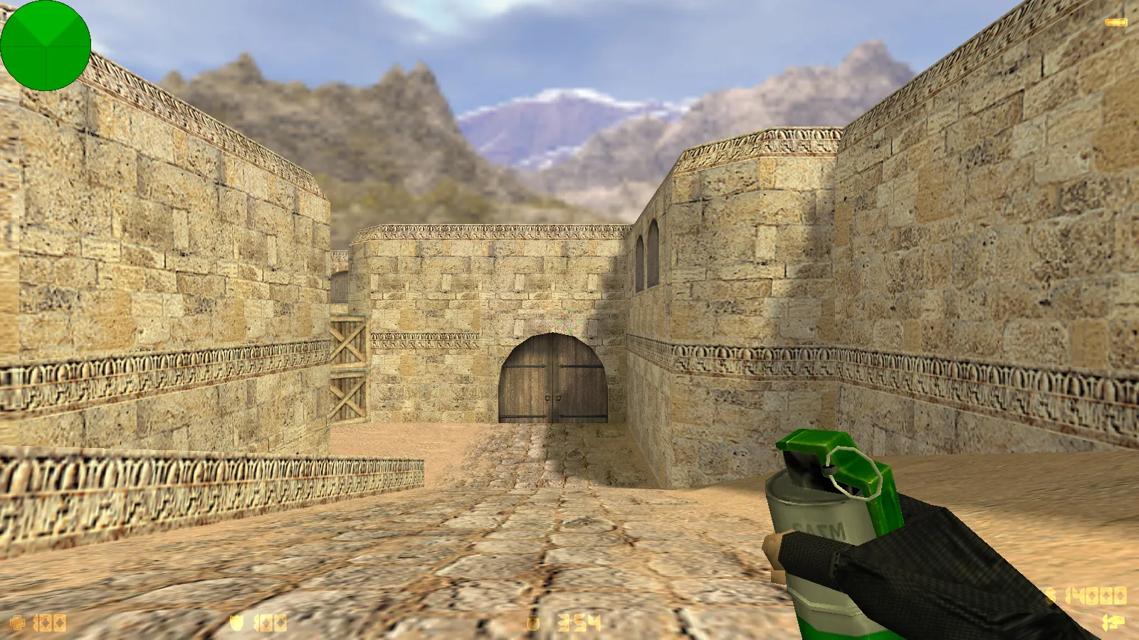 Скриншот  CS 1.6 Альфа Антитеррор: 8 допов, 29 скинов с камуфляжем, темное меню, звуки и оптимизированный конфиг