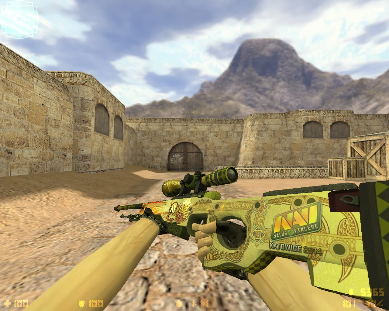 Скриншот CS 1.6 от Амона 2016 v3: блогерская сборка с 27 скинами оружия, красно-синим HUD и оптимизированным config.cfg