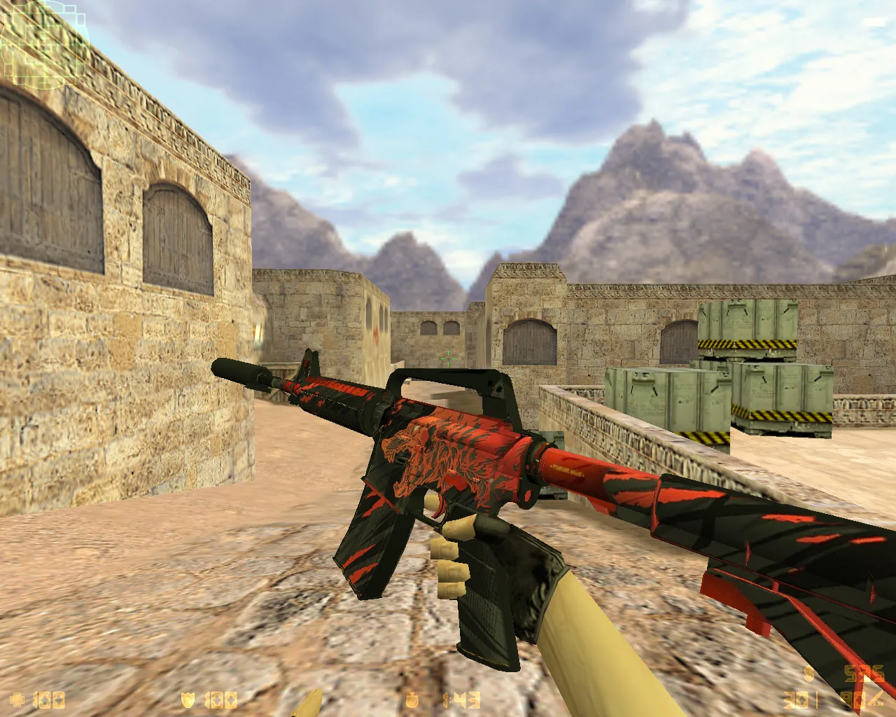 Скриншот  CS 1.6 от Амона 2016 v3: блогерская сборка с 27 скинами оружия, красно-синим HUD и оптимизированным config.cfg