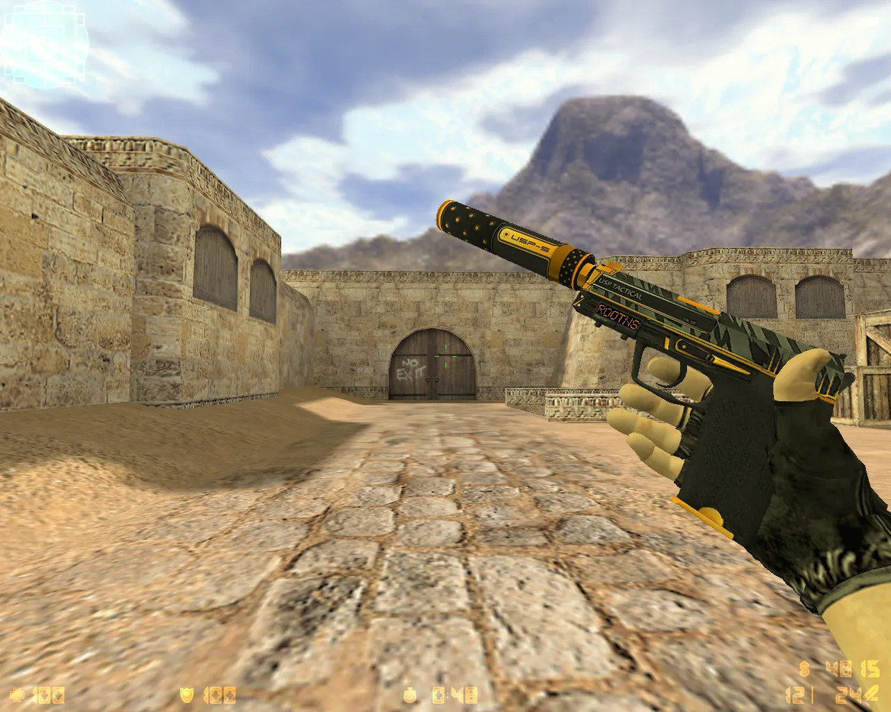 Скриншот  CS 1.6 от Амона 2016 v3: блогерская сборка с 27 скинами оружия, красно-синим HUD и оптимизированным config.cfg