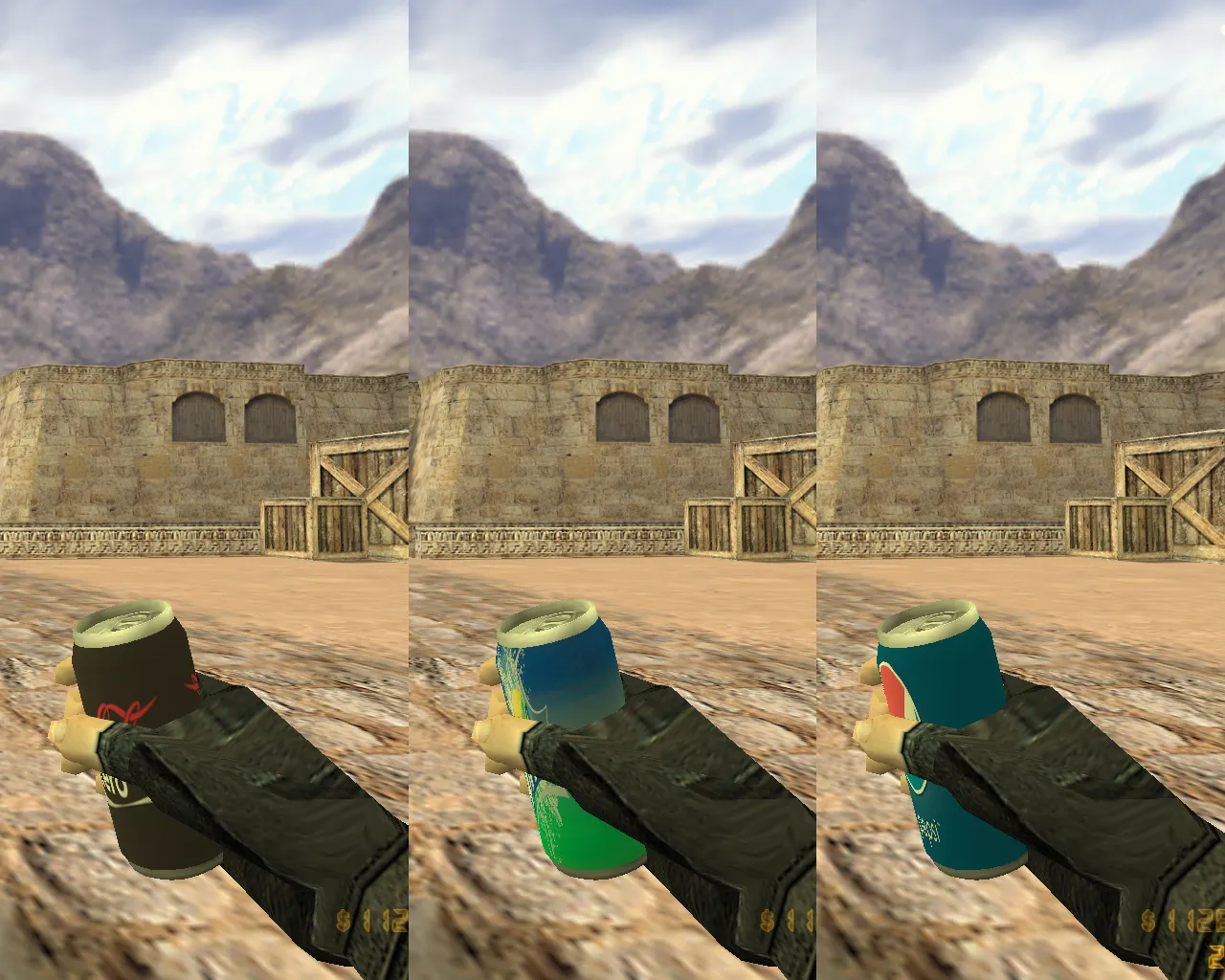 Скриншот  CS 1.6 от Амона 2016 v3: блогерская сборка с 27 скинами оружия, красно-синим HUD и оптимизированным config.cfg