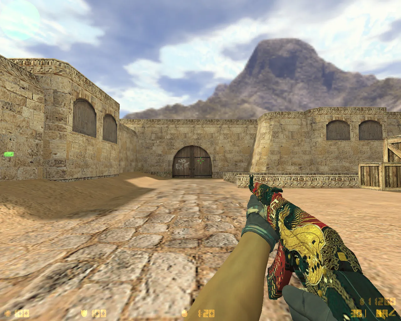 Скриншот CS 1.6 от Амона 2017 v4: 27 скинов с осмотром F, мотоциклетные перчатки, темное меню, музыка и оптимизированный конфиг